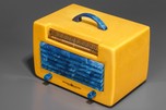 Yellow with Blue Trim General Electric L-571 Catalin Radio - Rare